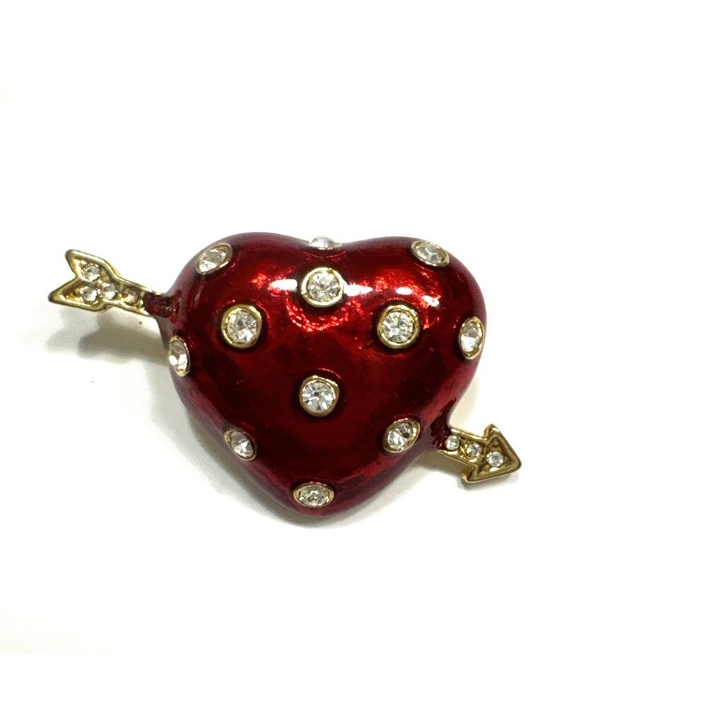 NWOT Red Enamel Cupids Arrow Heart Brooch Pin